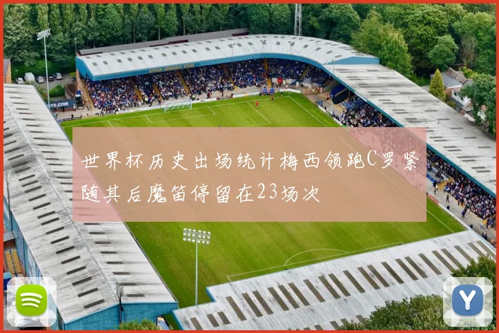 世界杯历史出场统计梅西领跑C罗紧随其后魔笛停留在23场次